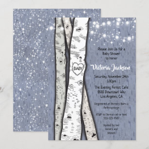 Invitation Birch Tree Soirée Twinkle Lights Baby shower