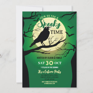 Invitation Bird Halloween Crow Éffrayant Haunted Party