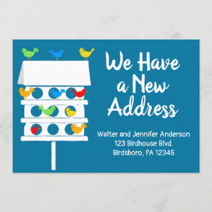 Invitation Bird Hotel Condominium Birdhouse Nouvelle adresse