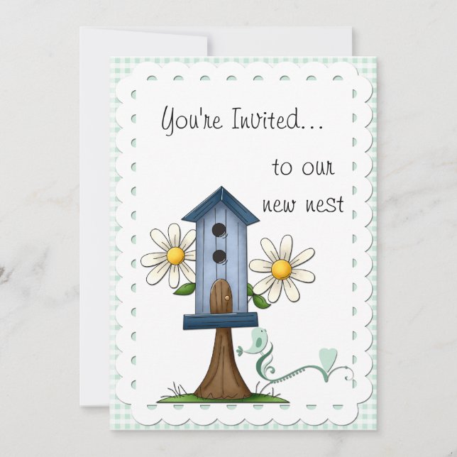 Invitation Birdhouse Whimsical et Birds House Party (Devant)