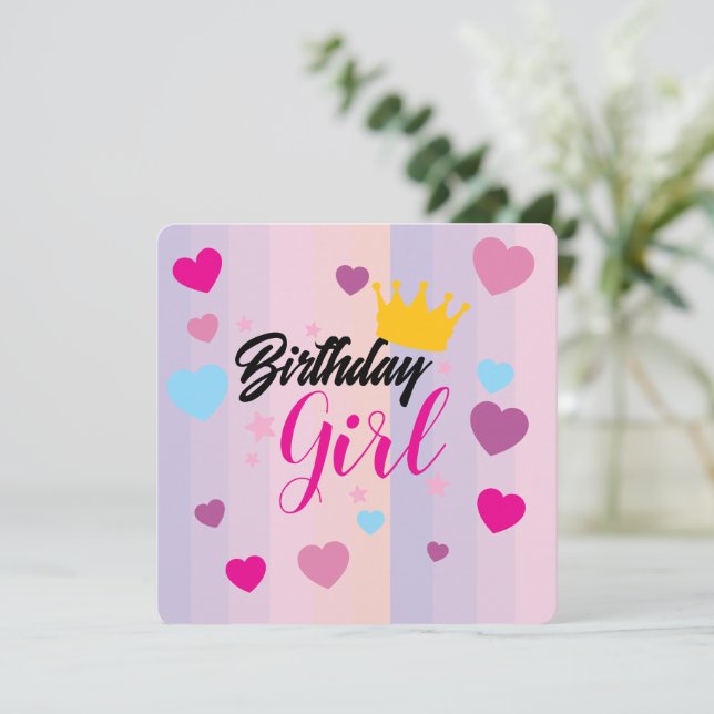 Invitation birthday for young girls (Debout devant)