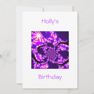Invitation Birthday Purple Haze on White