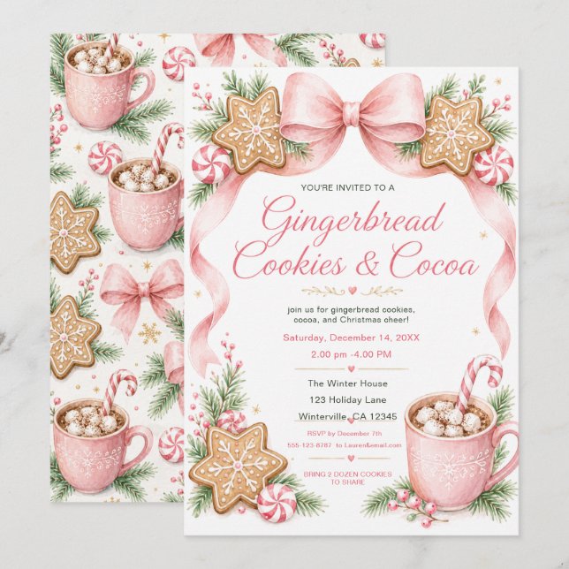 Invitation Biscuits au Gingembre & Cacao (Devant / Derrière)