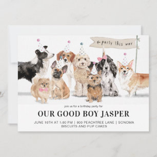 Invitation Biscuits & Pup Cakes Fête d'anniversaire du chien