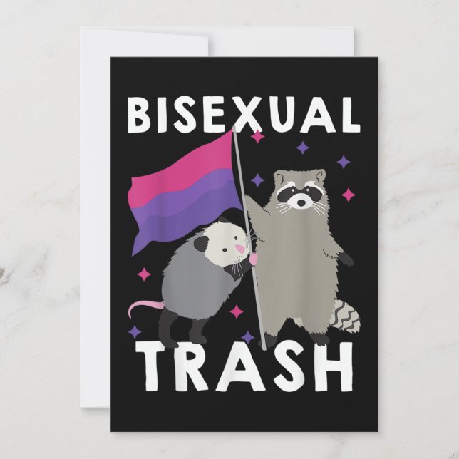 Invitation Bisexual Trash Gay pride Rainbow LGBT Raccoon (Devant)