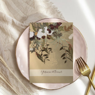 Invitation Bismillah Rustique Floral Mariage or islamique