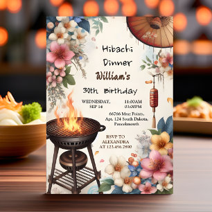 Invitation Bite Chef Bbq Japonais Sushi Hibachi 30e anniversa