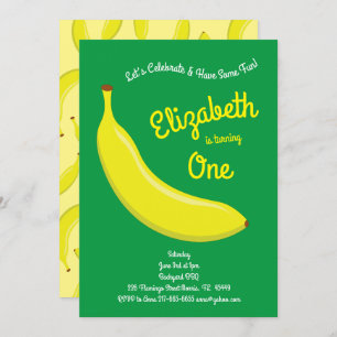 Invitation Bizarre de fruits Banana 1er anniversaire