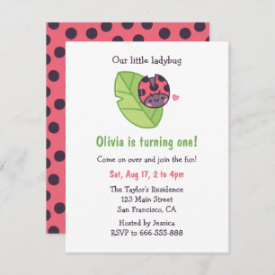 Invitation Bizarre De Ladybug Sur Les Doodles Feuilles Filles