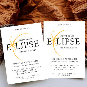Invitation Black 2024 Total Solar Eclipse Viewing Party