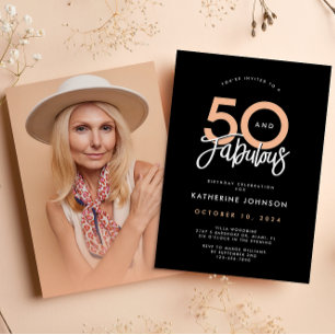 Invitation Black 50 & Fabulous 50th Birthday Party