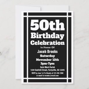 Invitation Black 50th Birthday Party