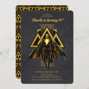 Invitation Black Adam Chalkboard Anniversaire
