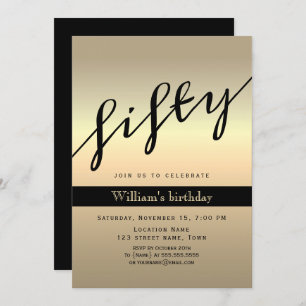 Invitation Black and Gold 50e anniversaire