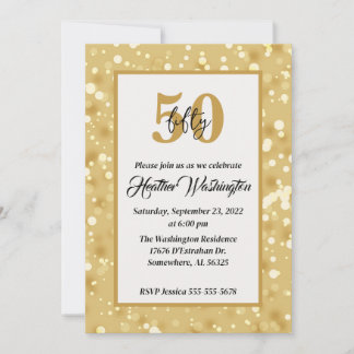 Invitation Black and Gold 50th Birthday Party