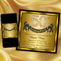 Black and Gold 50th Birthday Party