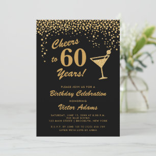 Invitation Black and Gold 60e anniversaire   Martini