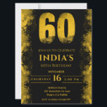Invitation Black And Gold 60th Birthday Party<br><div class="desc">Cette Invitation de fête d'anniversaire Black And Gold 60th,  présente une fausse feuille d'or brosse numéro 60,  parfaite pour honorer six décennies de vie,  texte élégant,  audacieux et élégant en or annonce l'occasion,  une grande surprise pour une célébration d'anniversaire d'étape.</div>