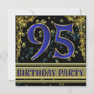 Invitation Black and Gold 95th Birthday party