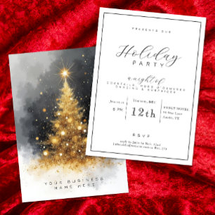 Invitation Black and Gold Business Holiday Party