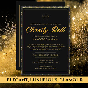 Invitation Black and Gold Corporate Business Event