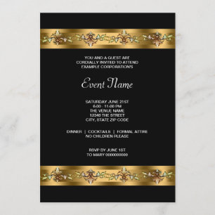 Invitation Black and Gold Corporate Party
