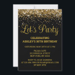 Invitation Black and Gold Parties scintillant 30e anniversair<br><div class="desc">Black and Gold Parties scintillant Invitation,  30e invitation Anniversaire Faisons la fête,  modèle digital Thirty Any Age,  Téléchargement instantané Quarante Cinquante Soixante,  Personnalisé 21e 40e 60e,  Élégant Milestone Celebrate Sweet 16,  Personnalisé 18e Glam Golden Confetti,  Calligraphie adulte Design moderne,  Chic tendance simple pour elle,  Bling 16ème quinceanera 15ème célébration</div>