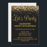 Invitation Black and Gold Parties scintillant 30e anniversair<br><div class="desc">Black and Gold Parties scintillant Invitation,  30e invitation Anniversaire Faisons la fête,  modèle digital Thirty Any Age,  Téléchargement instantané Quarante Cinquante Soixante,  Personnalisé 21e 40e 60e,  Élégant Milestone Celebrate Sweet 16,  Personnalisé 18e Glam Golden Confetti,  Calligraphie adulte Design moderne,  Chic tendance simple pour elle,  Bling 16ème quinceanera 15ème célébration</div>