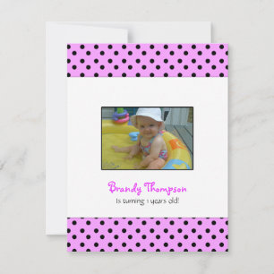 Invitation Black and Pink Polka Dot Party Invite