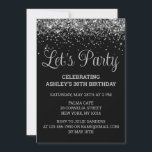 Invitation Black and Silver Glitter 30th Birthday Party 30<br><div class="desc">Custom Glitter Invite Customized 30th,  35th Birthday invitation Let's party,  digital template Thirty Any Age,  Instant download Forty Fifty Sixty,  Personalized 21st 40th 50th 60th,  Elegant Milestone Celebrate Sweet 16,  Custom 18th Glam Golden Confetti,  Adult Calligraphy Modern Stylish script,  Chic trendy simple for her,  Bling 16th quinceanera 15th celebration</div>