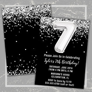 Invitation Black and White 7e fête d'anniversaire