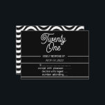 Invitation Black and Withe Modern 21st Birthday Party<br><div class="desc">Noir et avec les vingt et un | Invitation moderne 21ème anniversaire de fête.</div>