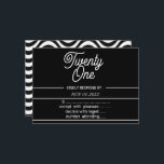 Invitation Black and Withe Modern 21st Birthday Party<br><div class="desc">Noir et avec les vingt et un | Invitation moderne 21ème anniversaire de fête.</div>
