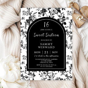 Invitation Black Antique Chinoiserie Sweet sixteen