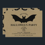 Invitation Black Bat Russe Kraft Halloween Party<br><div class="desc">Personnaliser pour votre événement.</div>