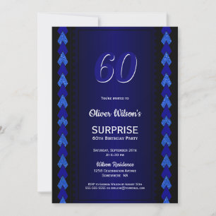 Invitation Black Blue Surprise 60e anniversaire
