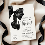 Invitation Black Bow 30e anniversaire<br><div class="desc">Coquette Black Bow 30th Birthday Invitation</div>