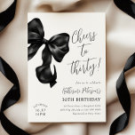 Invitation Black Bow 30e anniversaire<br><div class="desc">Coquette Black Bow 30th Birthday Invitation</div>