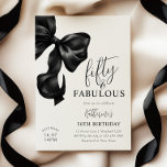 Invitation Black Bow 50e anniversaire<br><div class="desc">Coquette Black Bow 50th Birthday Invitation 50 & FABULOUS</div>