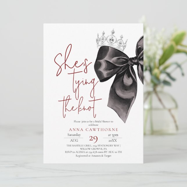 Invitation Black Bow ⎮Elegance Bridal Shower (Debout devant)