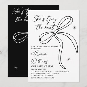 Invitation Black Bow Elle Attache La Fête des mariées de noeu