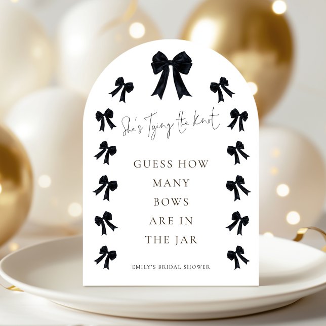 Invitation Black Bow Guess How Many Game Bridal Shower Arch (Créateur téléchargé)