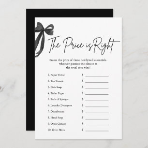 Invitation Black Bow Le prix est la bonne Fête des mariées je