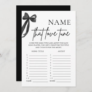 Invitation Black Bow Nom Qui Aime Tune Fête des mariées Jeu