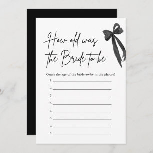Invitation Black Bow Quel âge a été la mariée Fête des mariée