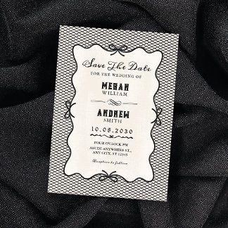 Invitation Black bow wedding 