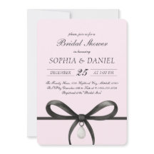 Black Bow With Pearl Old Money Style Bridal Shower