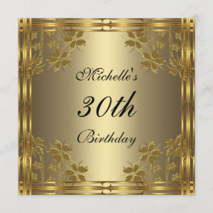 Invitation Black Bronze Or & Or Fleurs