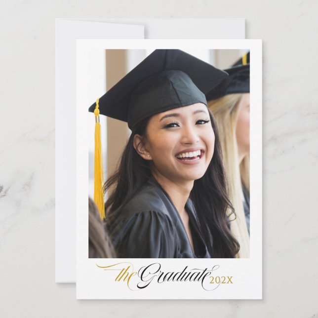 Invitation Black Calligraphy Custom Photo (Dos)