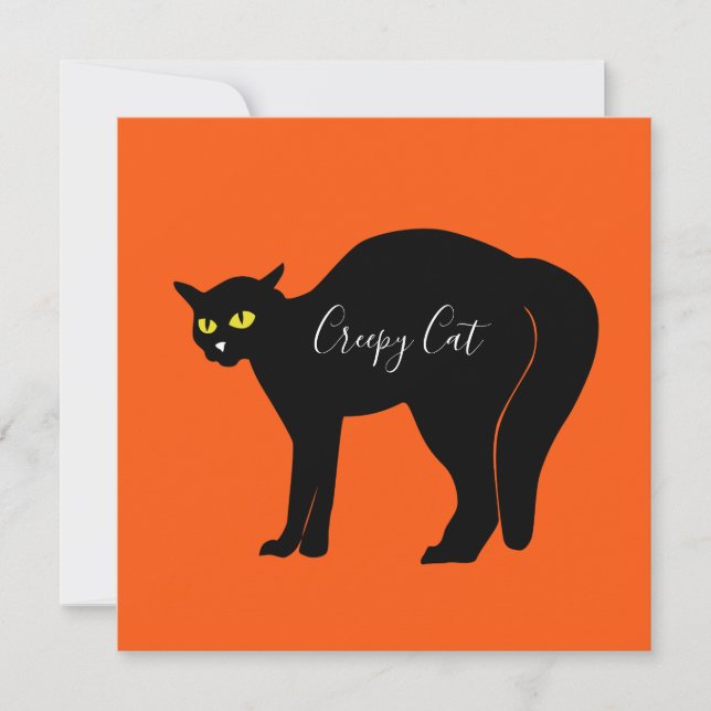 Invitation Black Cat on Orange (Devant)